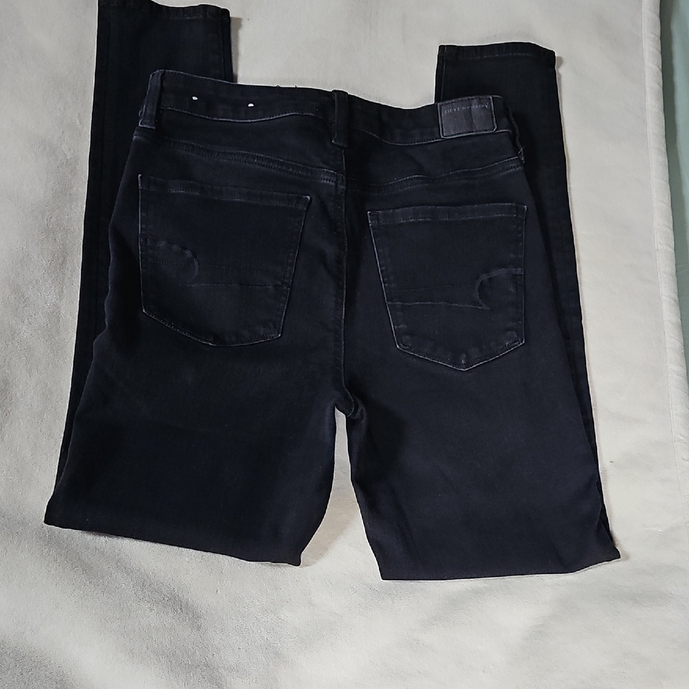 American Eagle Outfitters Black Skinny Jeans - Dark Wash Back Pocket Detail